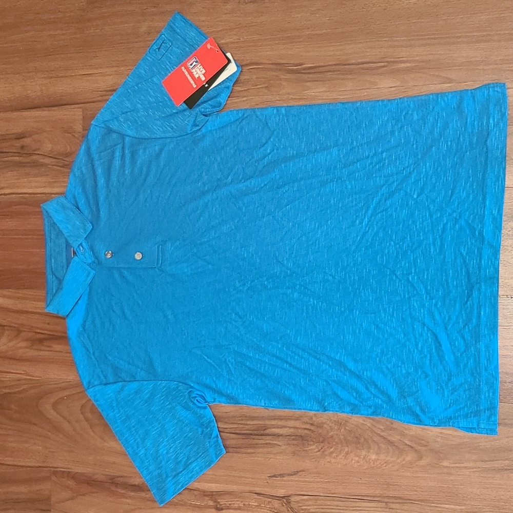 PGA Eco heather blue sea star golf shirt